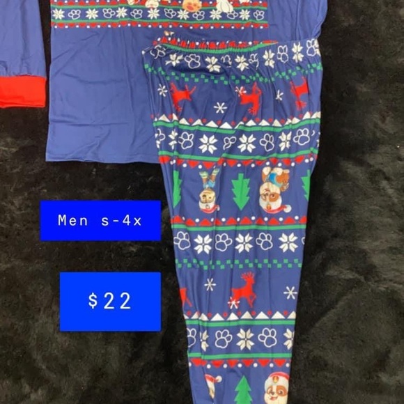 Adult Red/Blue PAW PATROL Family matching Christmas pajamas - Picture 4 of 8